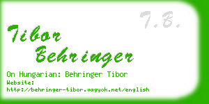 tibor behringer business card